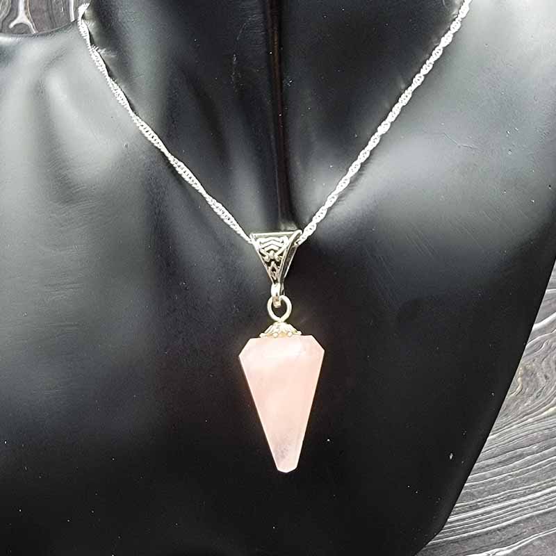 Pendulum Necklace | Silver Chain - Spiral Circle