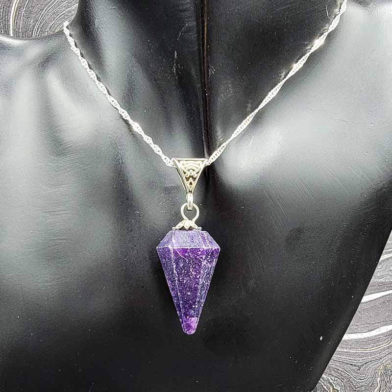 Pendulum Necklace | Silver Chain - Spiral Circle