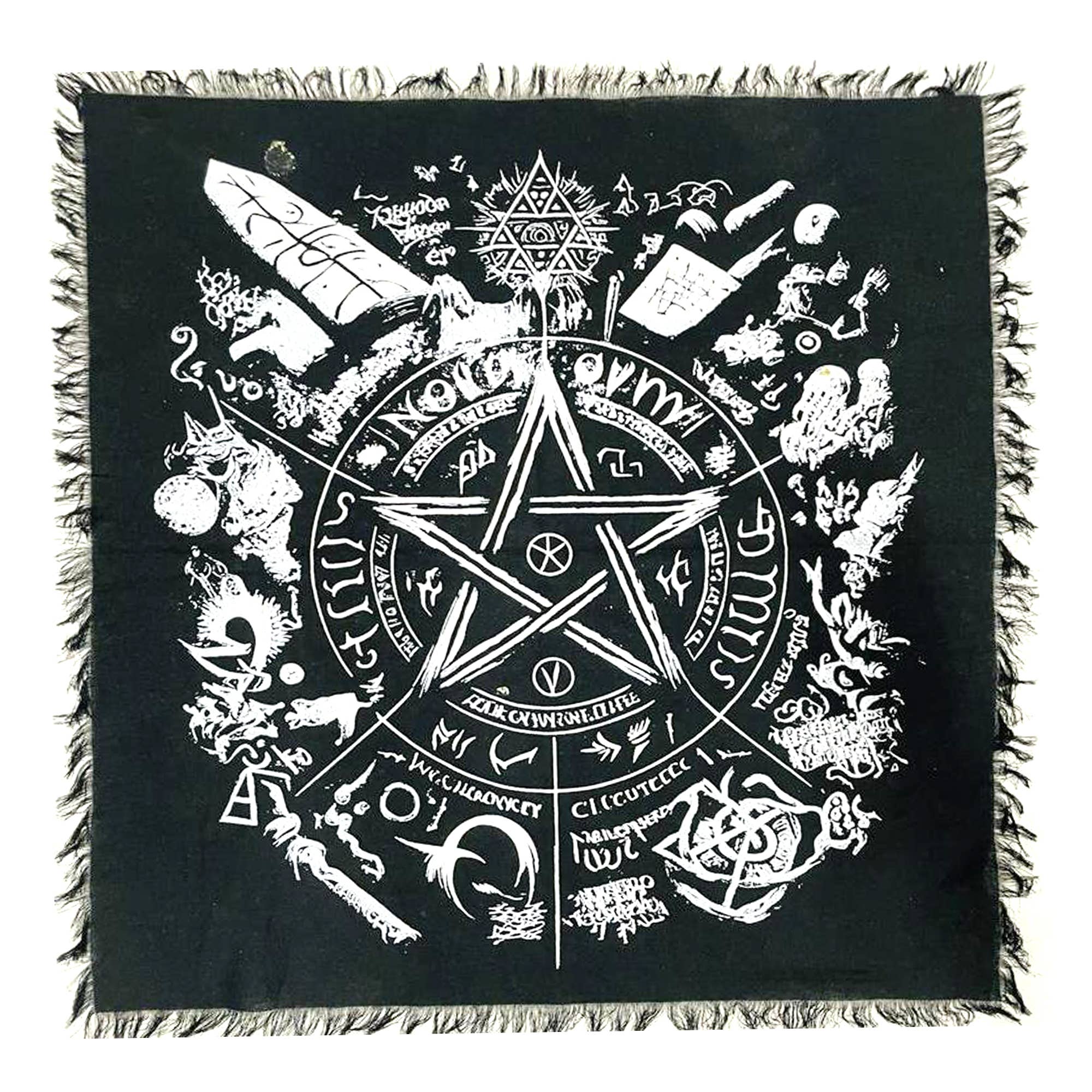PENTAGRAM 24″ X 24″ ALTAR CLOTH TAPESTRY - Spiral Circle