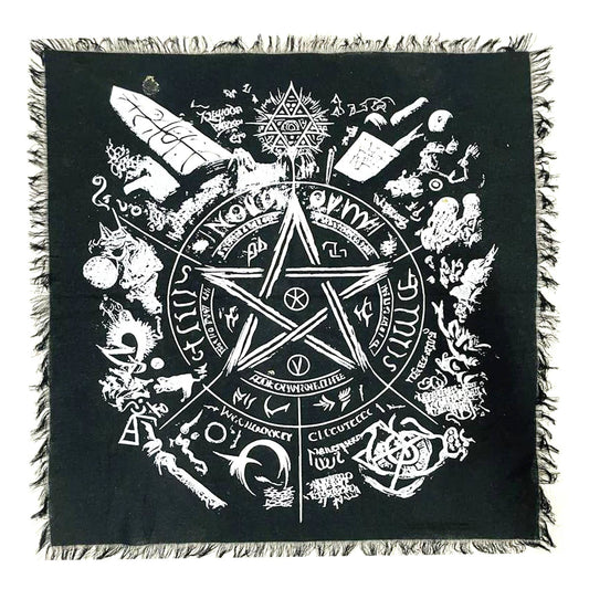 PENTAGRAM 24″ X 24″ ALTAR CLOTH TAPESTRY - Spiral Circle