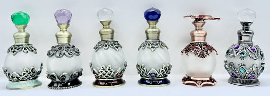 Perfume Bottle - 15ml Round, Green - Spiral Circle