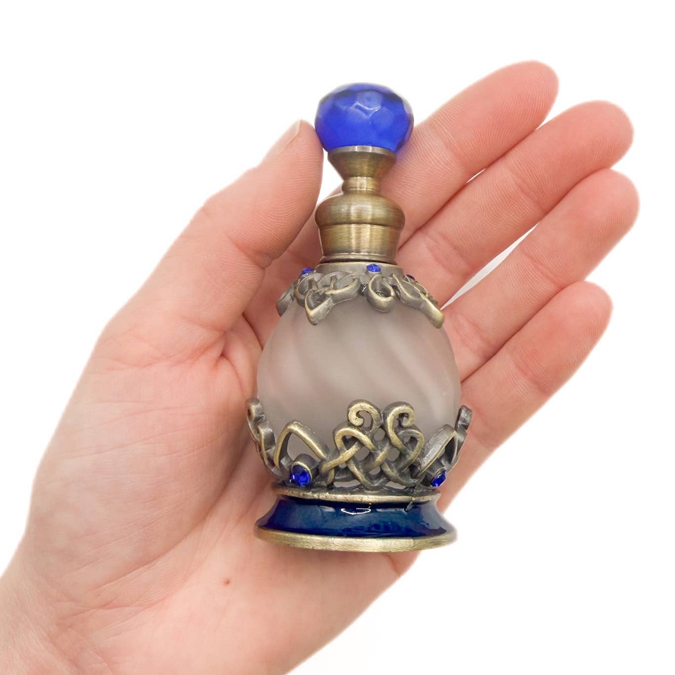 Perfume Bottle - 15ml Round, Lavender Dragonfly - Spiral Circle