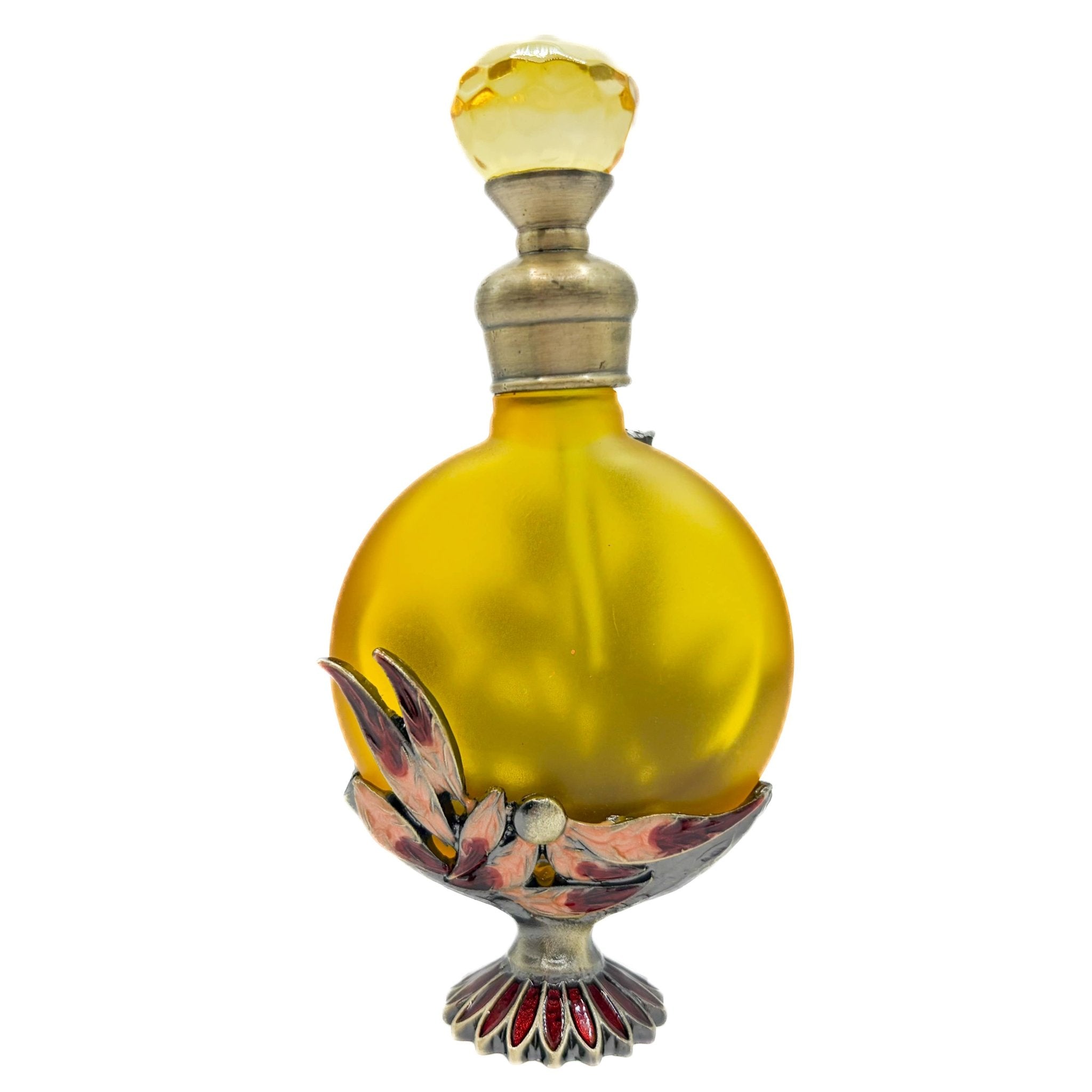 Perfume Bottle - Style 14 Yellow/Lilies - Spiral Circle
