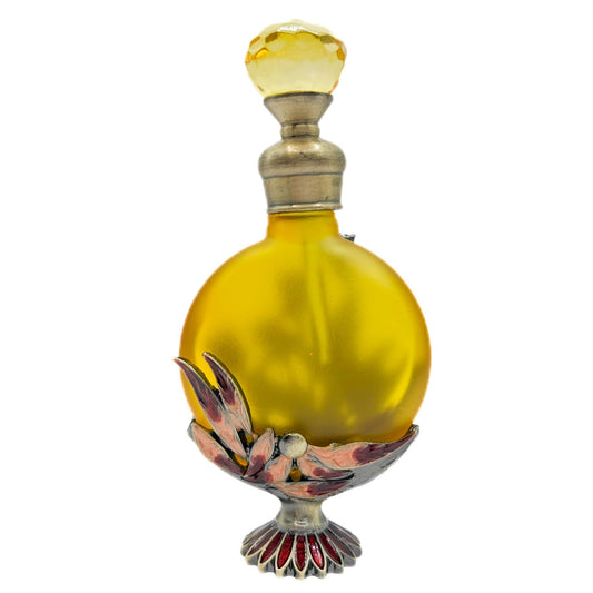 Perfume Bottle - Style 14 Yellow/Lilies - Spiral Circle