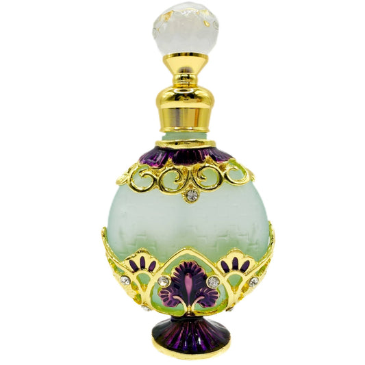 Perfume Bottle - Style 18 - Aqua/Purple - Spiral Circle