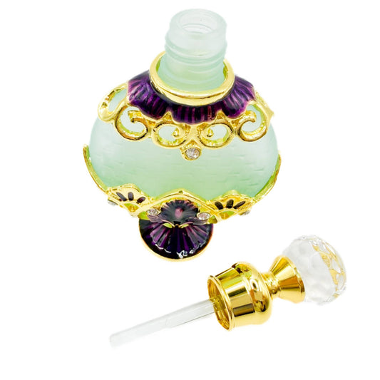 Perfume Bottle - Style 18 - Aqua/Purple - Spiral Circle
