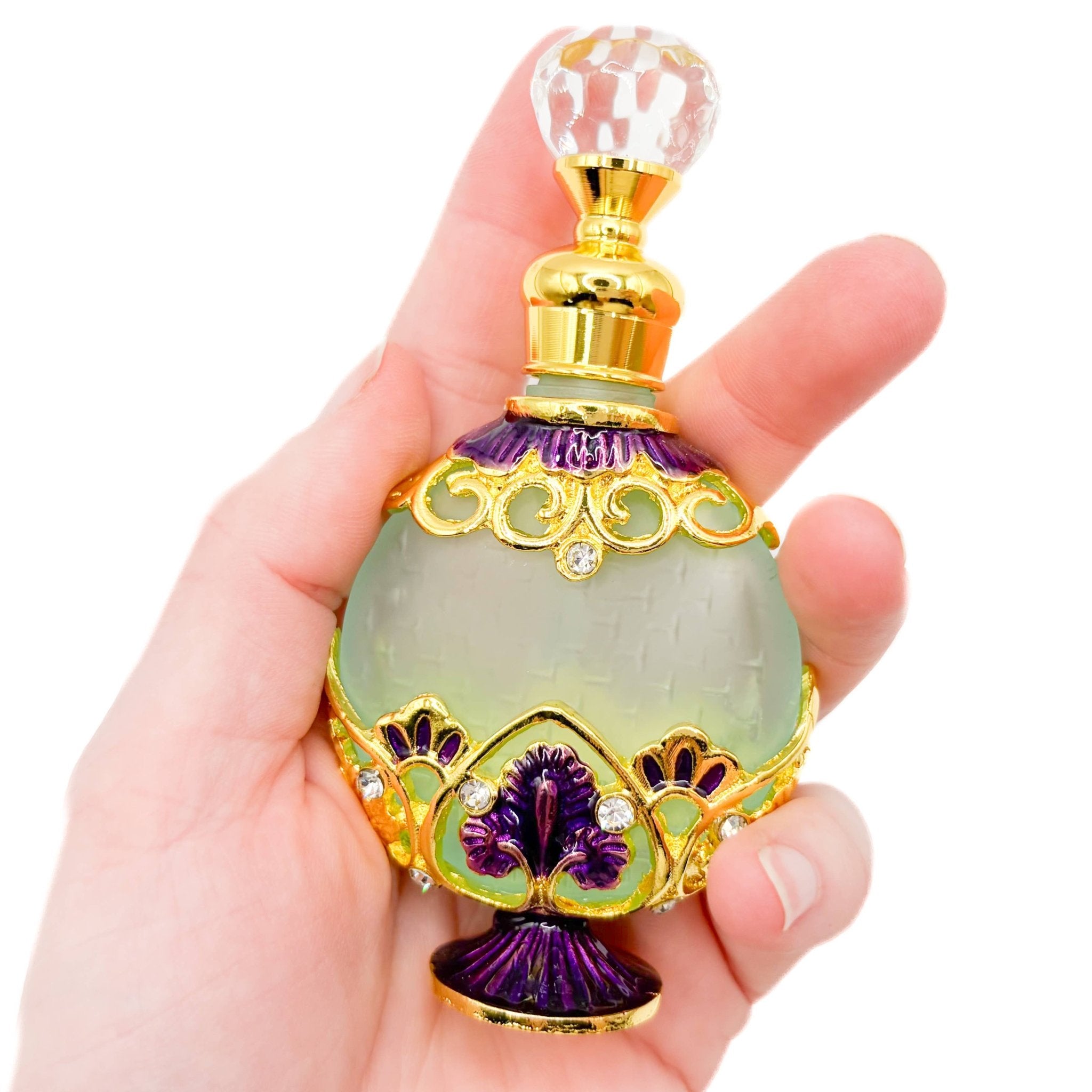 Perfume Bottle - Style 18 - Aqua/Purple - Spiral Circle