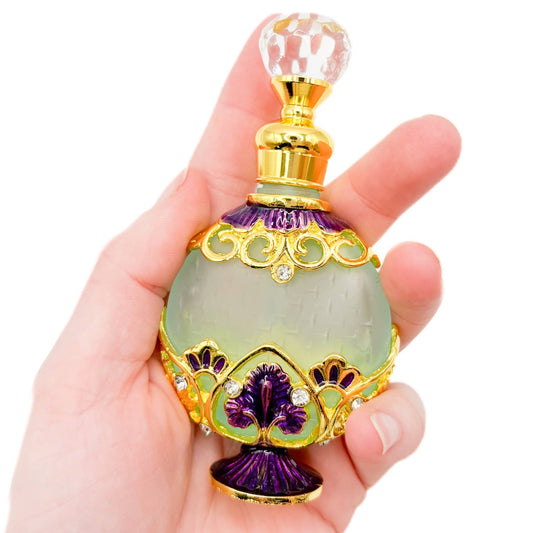 Perfume Bottle - Style 18 - Aqua/Purple - Spiral Circle