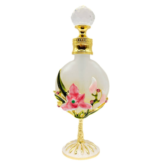 Perfume Bottle - Style 19 - Pink Lilies - Spiral Circle