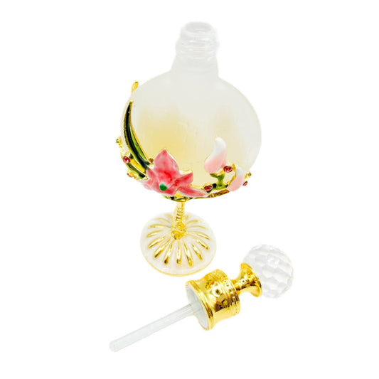 Perfume Bottle - Style 19 - Pink Lilies - Spiral Circle