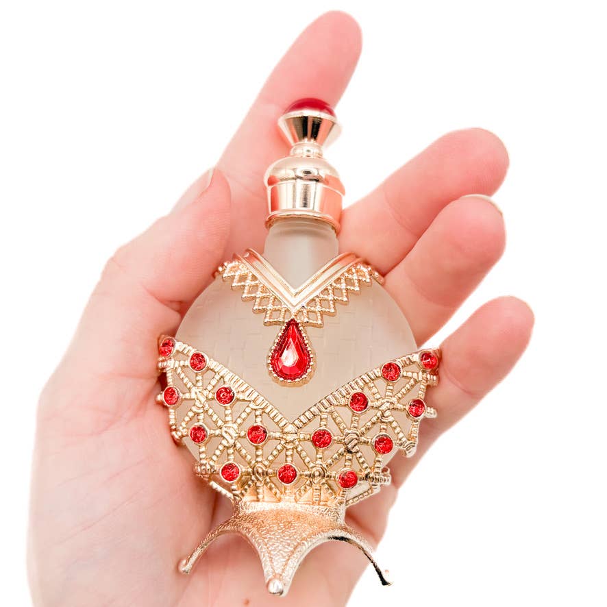 Perfume Bottle - Style 20 Rose Gold/Red - Spiral Circle