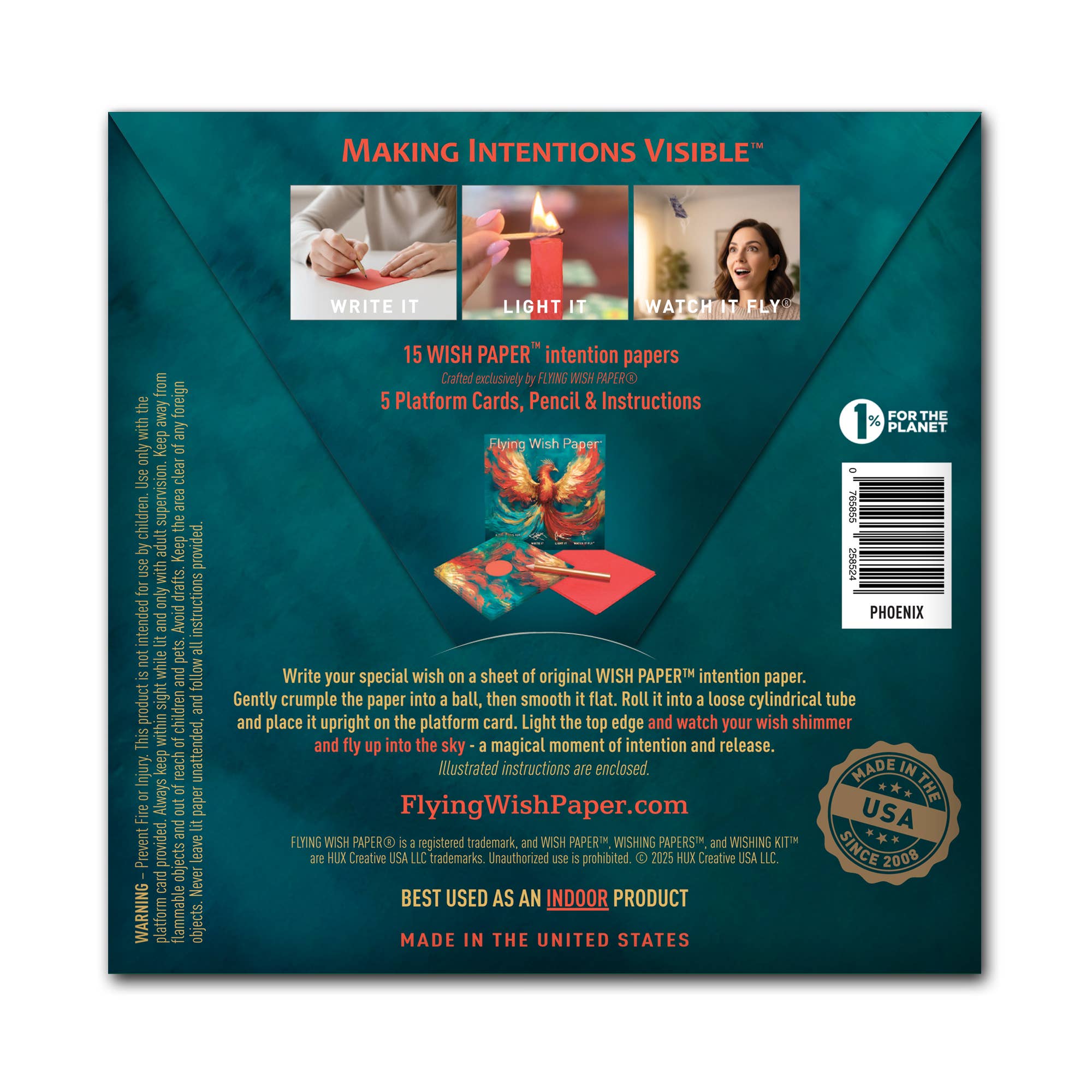 PHOENIX — Flying Wish Paper® Standard Mini WISHING KIT™ - Spiral Circle