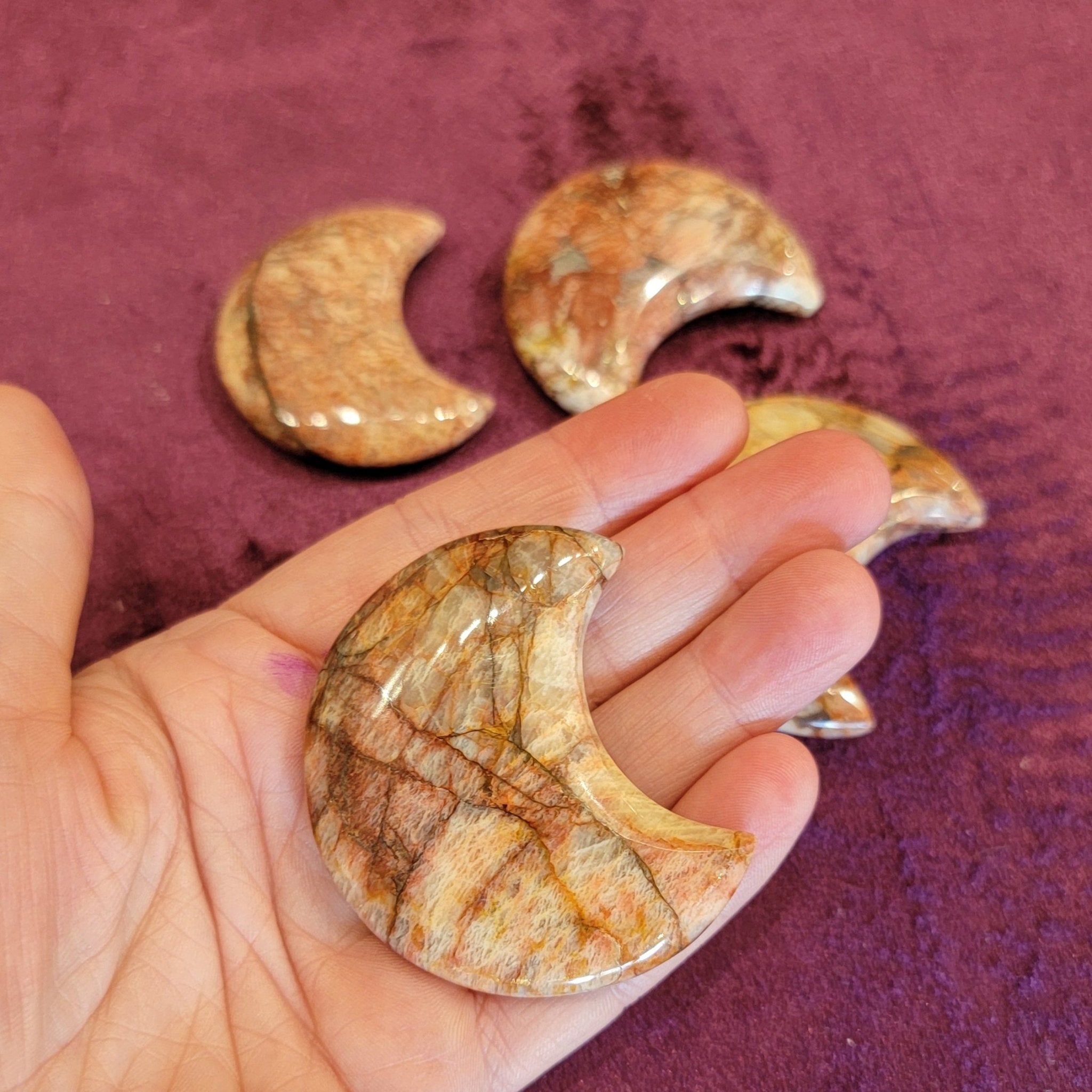 Picasso Jasper Crescent Moon - Spiral Circle