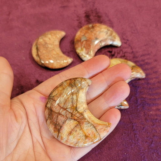 Picasso Jasper Crescent Moon - Spiral Circle
