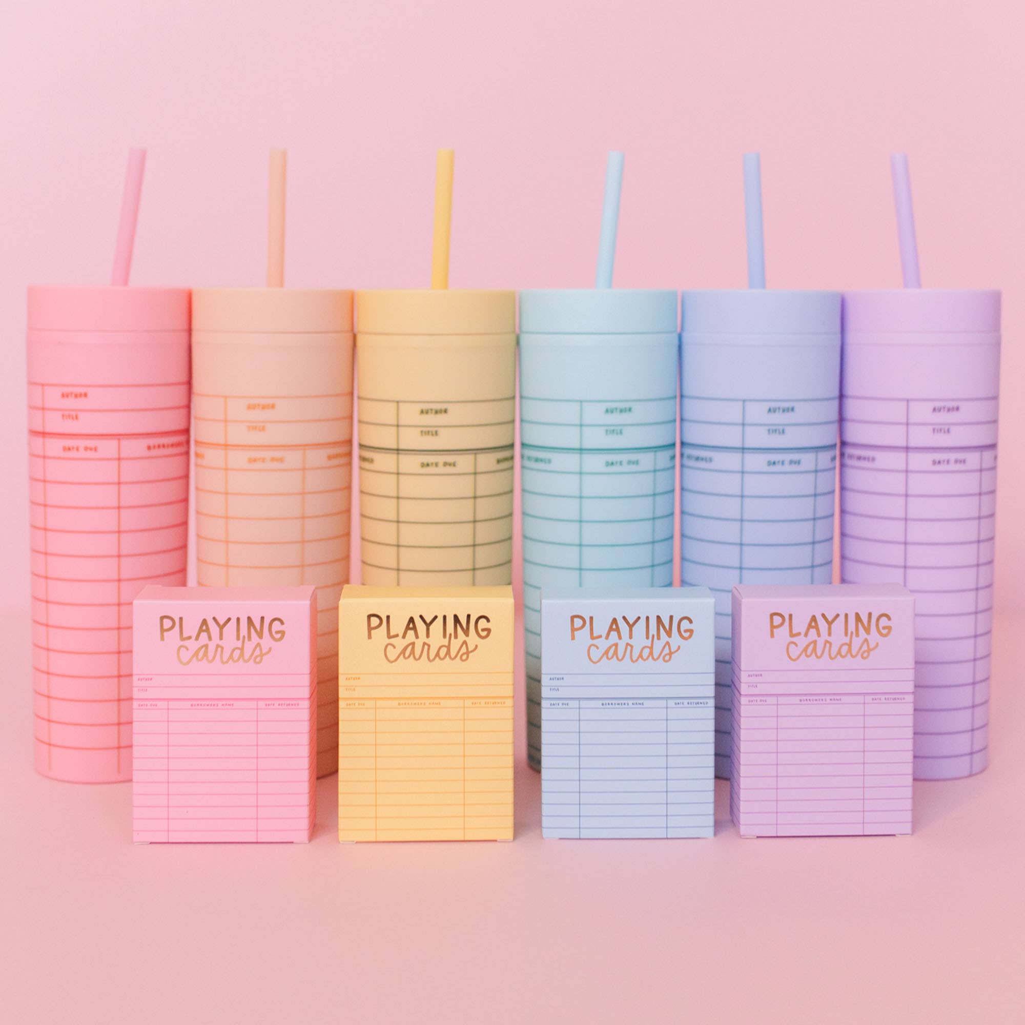 Pink Library Card Deck Of Playing Cards - Spiral Circle