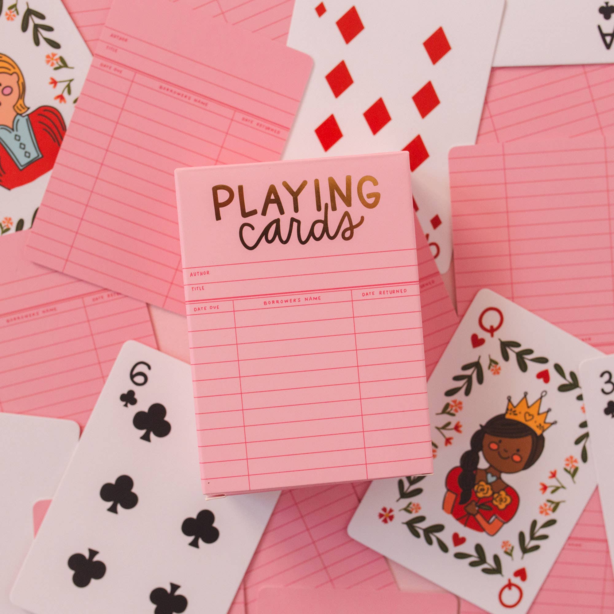 Pink Library Card Deck Of Playing Cards - Spiral Circle