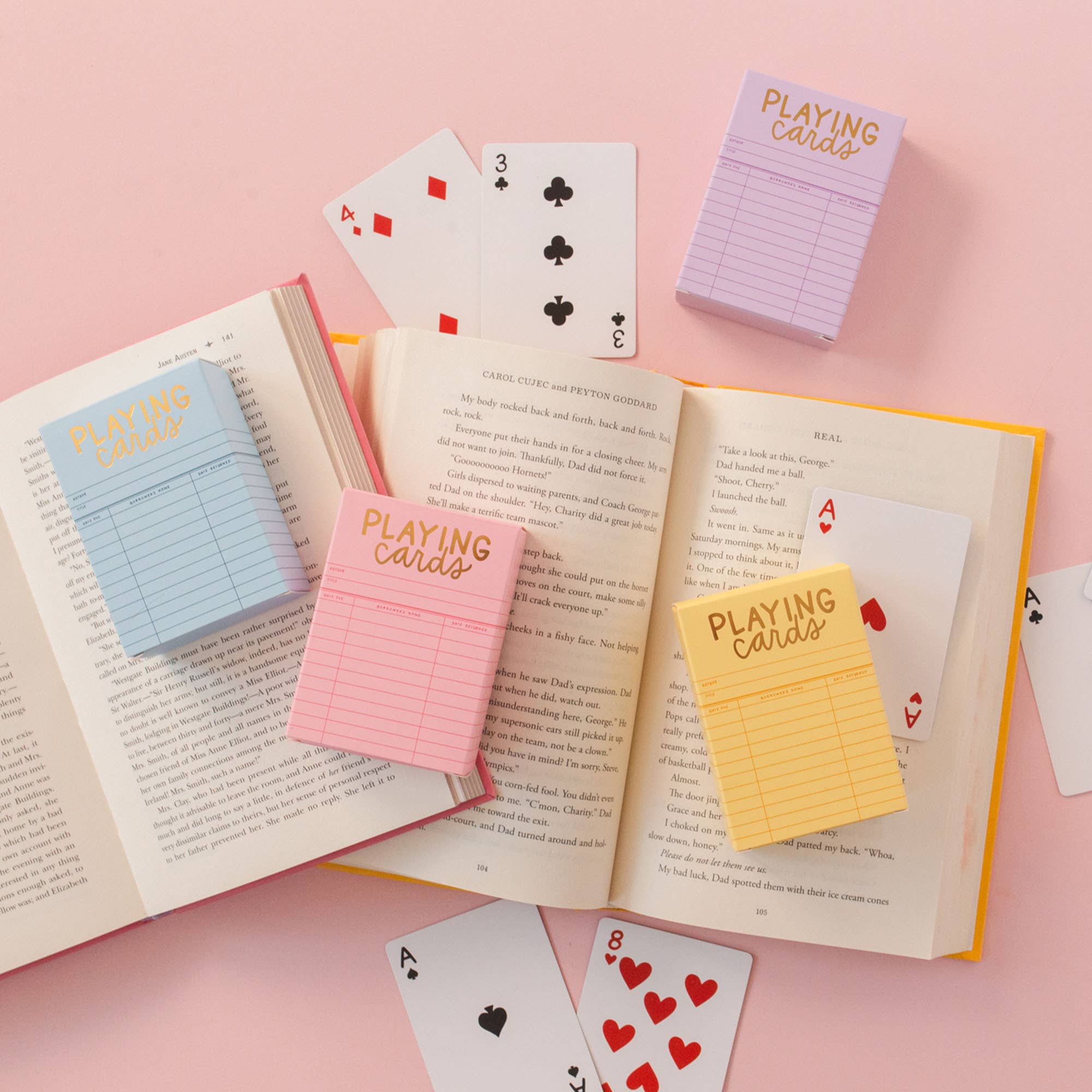 Pink Library Card Deck Of Playing Cards - Spiral Circle