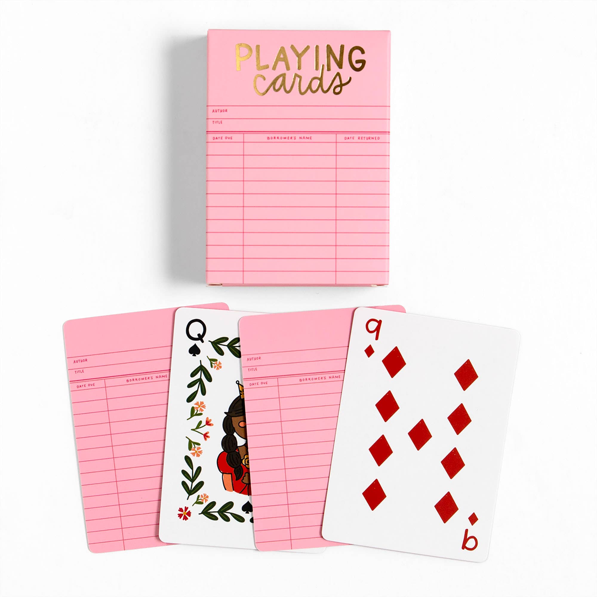 Pink Library Card Deck Of Playing Cards - Spiral Circle