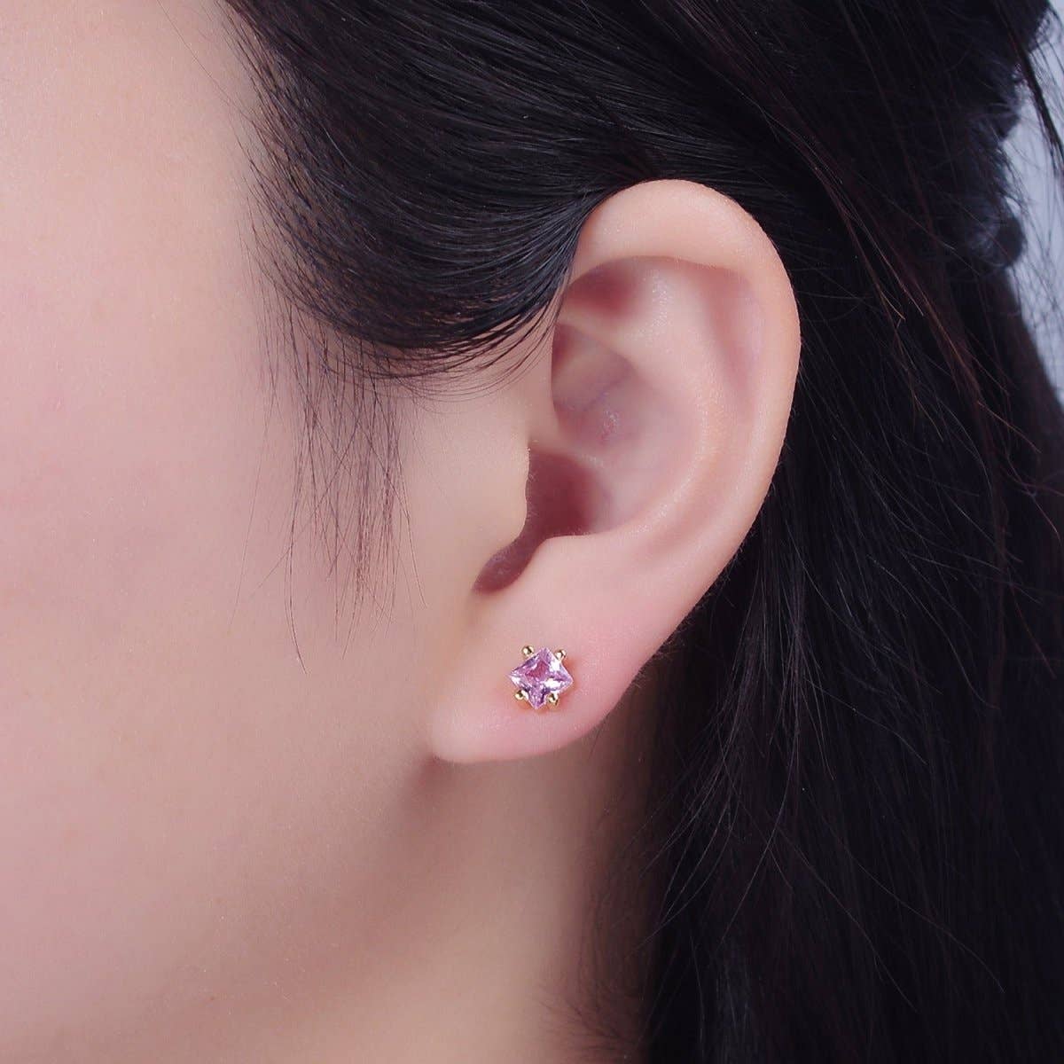 Pink Princess Earrings - Spiral Circle