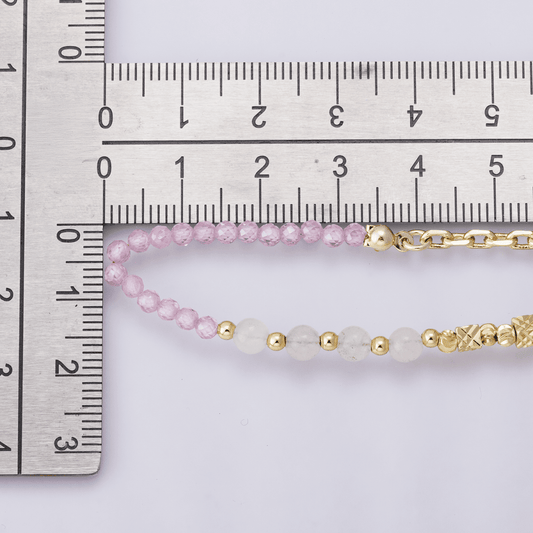 Pink Quartz 16.5 Inch Necklace - Spiral Circle