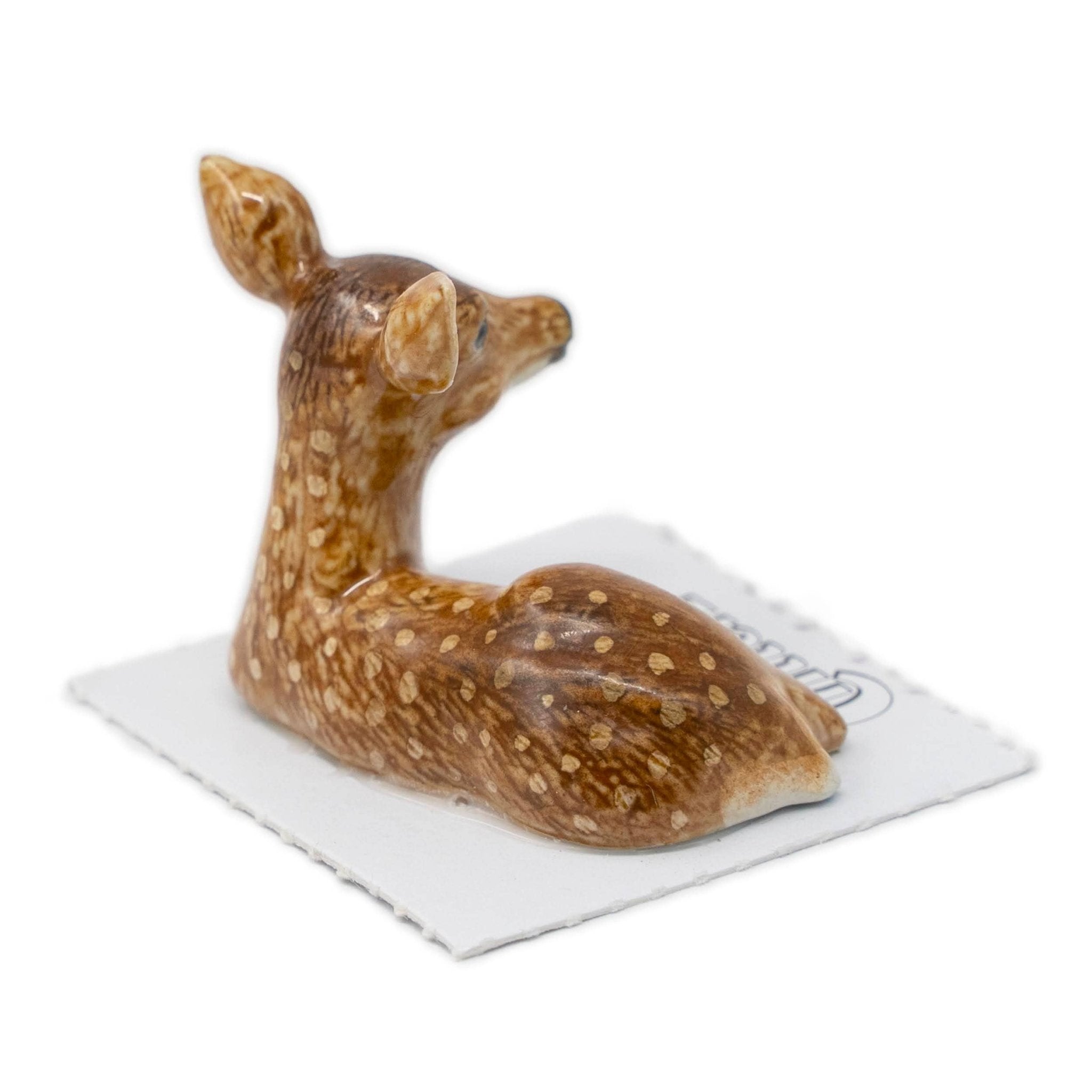 Pippin Deer Fawn Curled Porcelain Miniature - Spiral Circle
