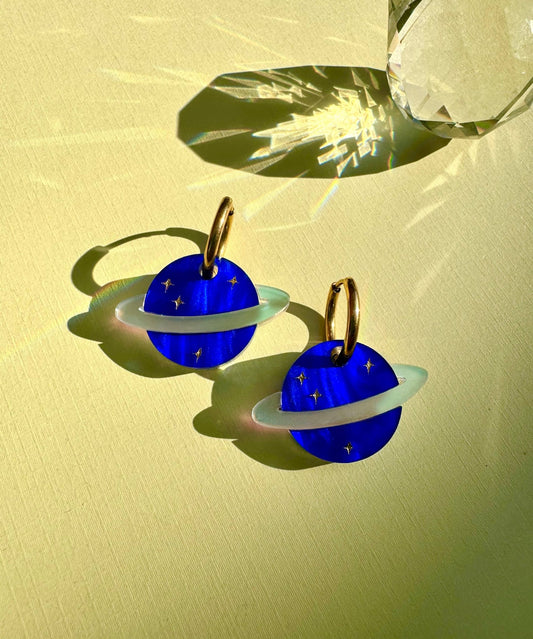 Planet Picasso | Saturn Earrings - Spiral Circle