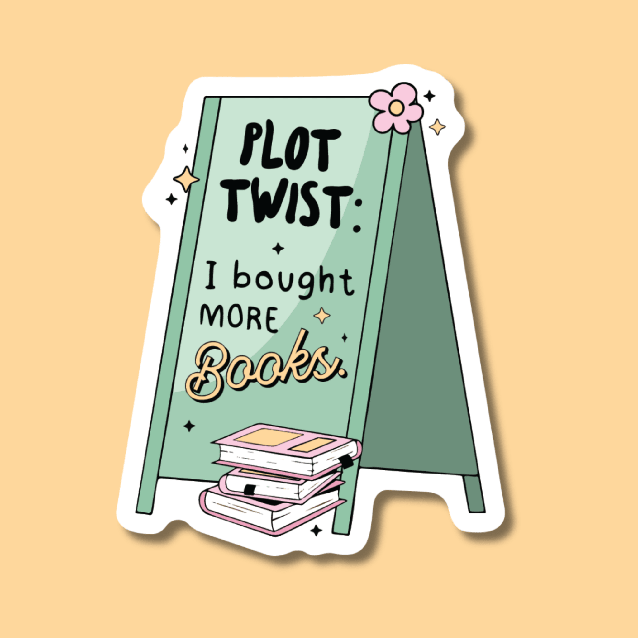 Plot Twist: I Bought More Books Reader Sticker - Spiral Circle