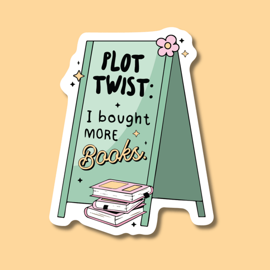 Plot Twist: I Bought More Books Reader Sticker - Spiral Circle