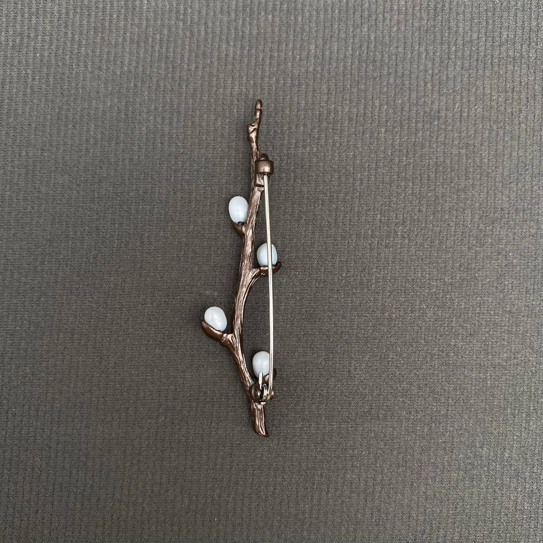 Plum Blossom Branch Brooch - Spiral Circle