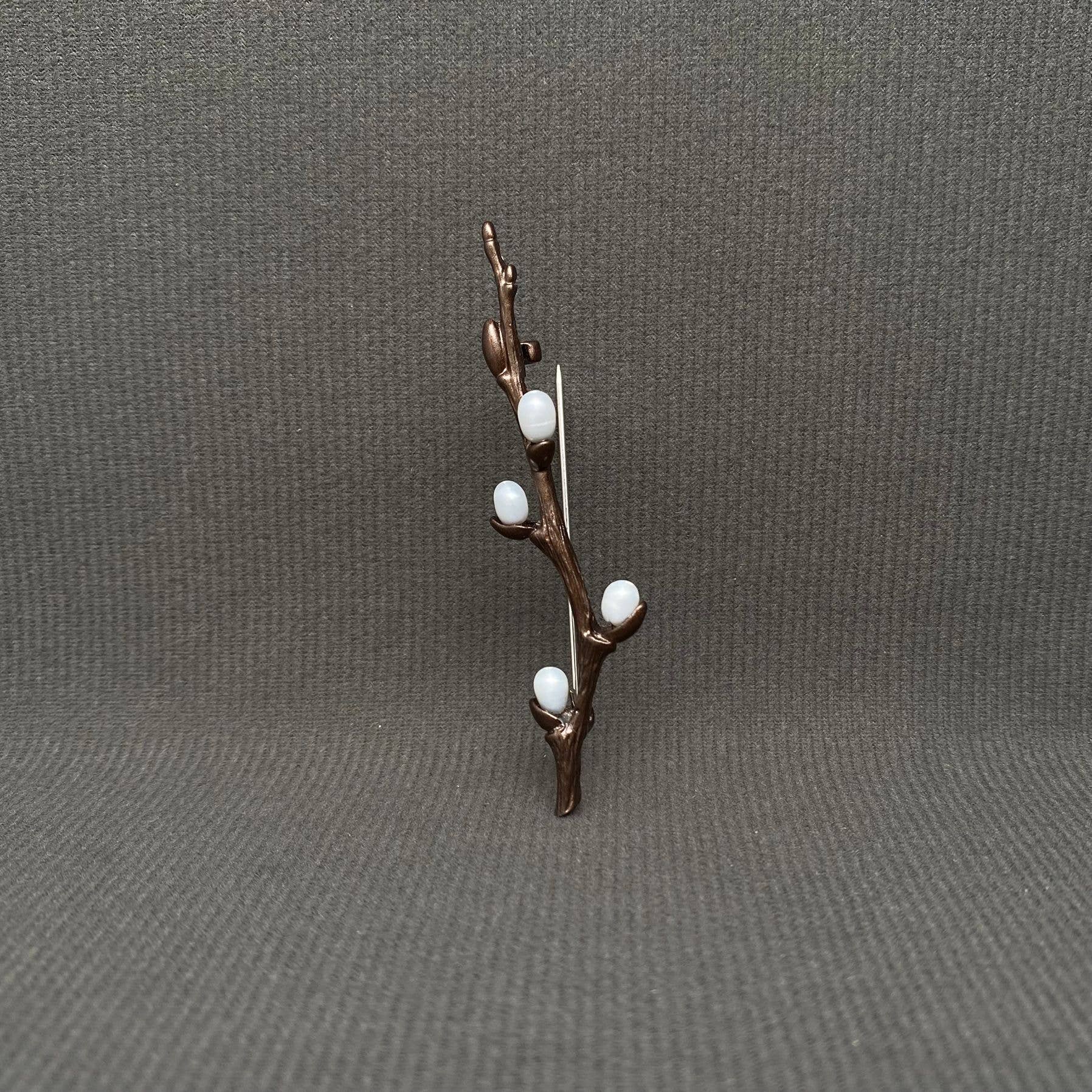 Plum Blossom Branch Brooch - Spiral Circle
