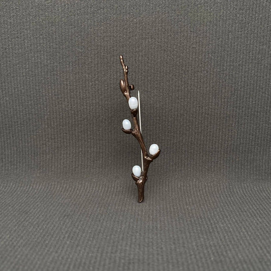 Plum Blossom Branch Brooch - Spiral Circle