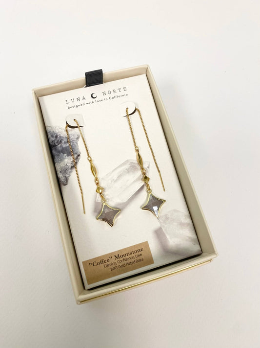 Polaris Glow Threader Earring - Spiral Circle