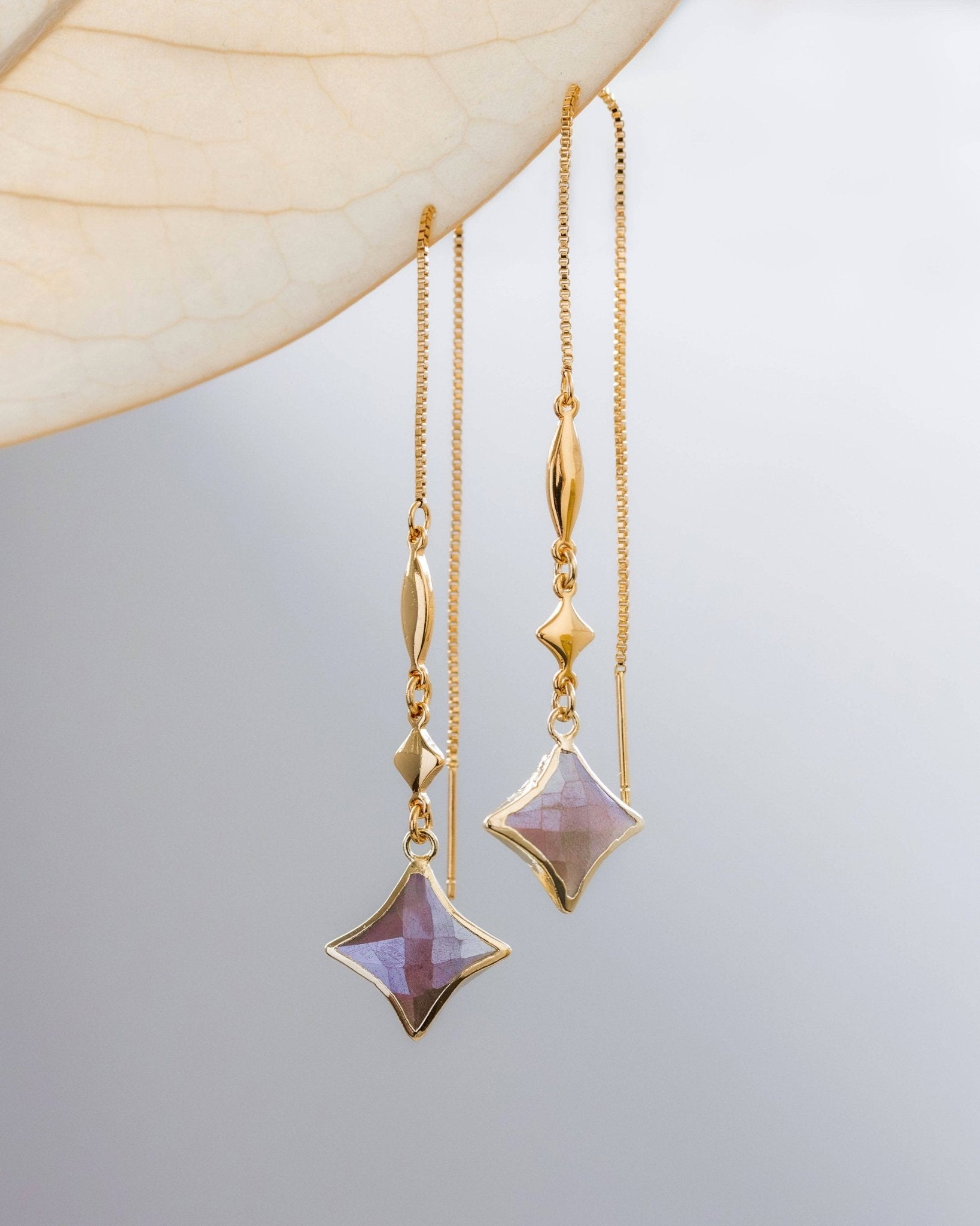 Polaris Glow Threader Earring - Spiral Circle