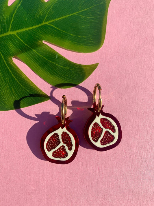 Pomegranates Earrings - Spiral Circle