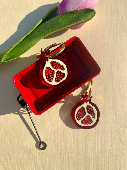 Pomegranates Earrings - Spiral Circle