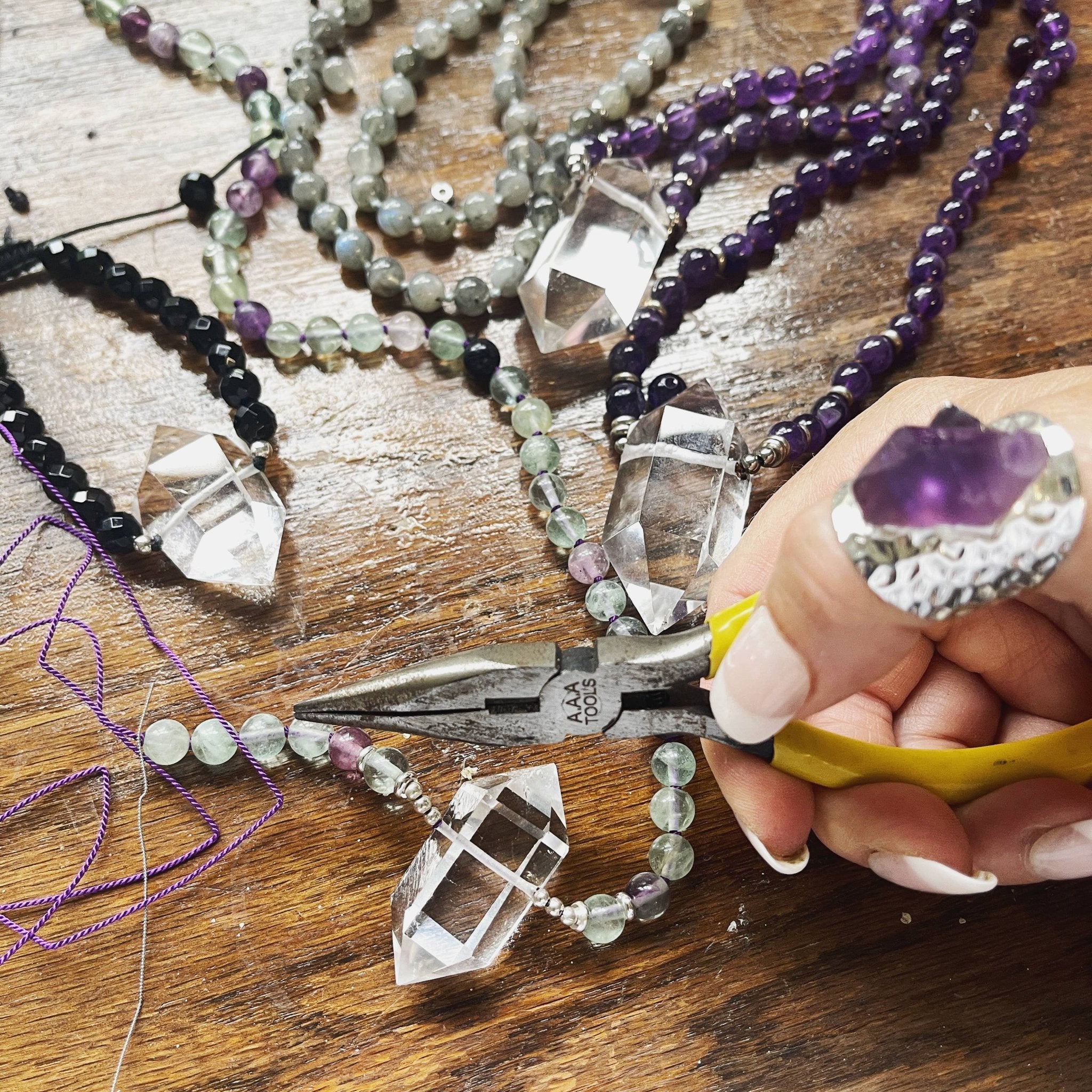 Power Crystal Necklace - Spiral Circle