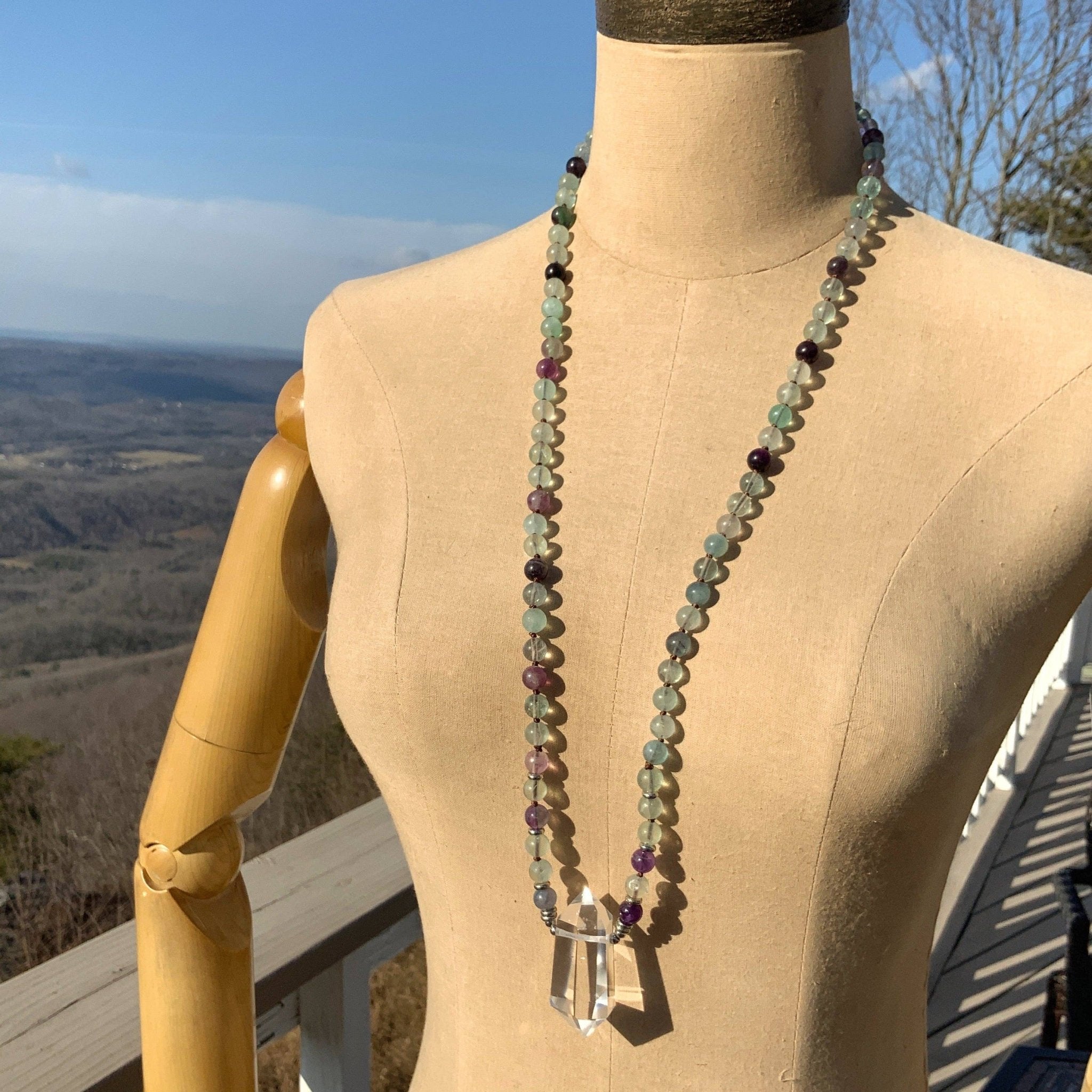 Power Crystal Necklace - Spiral Circle