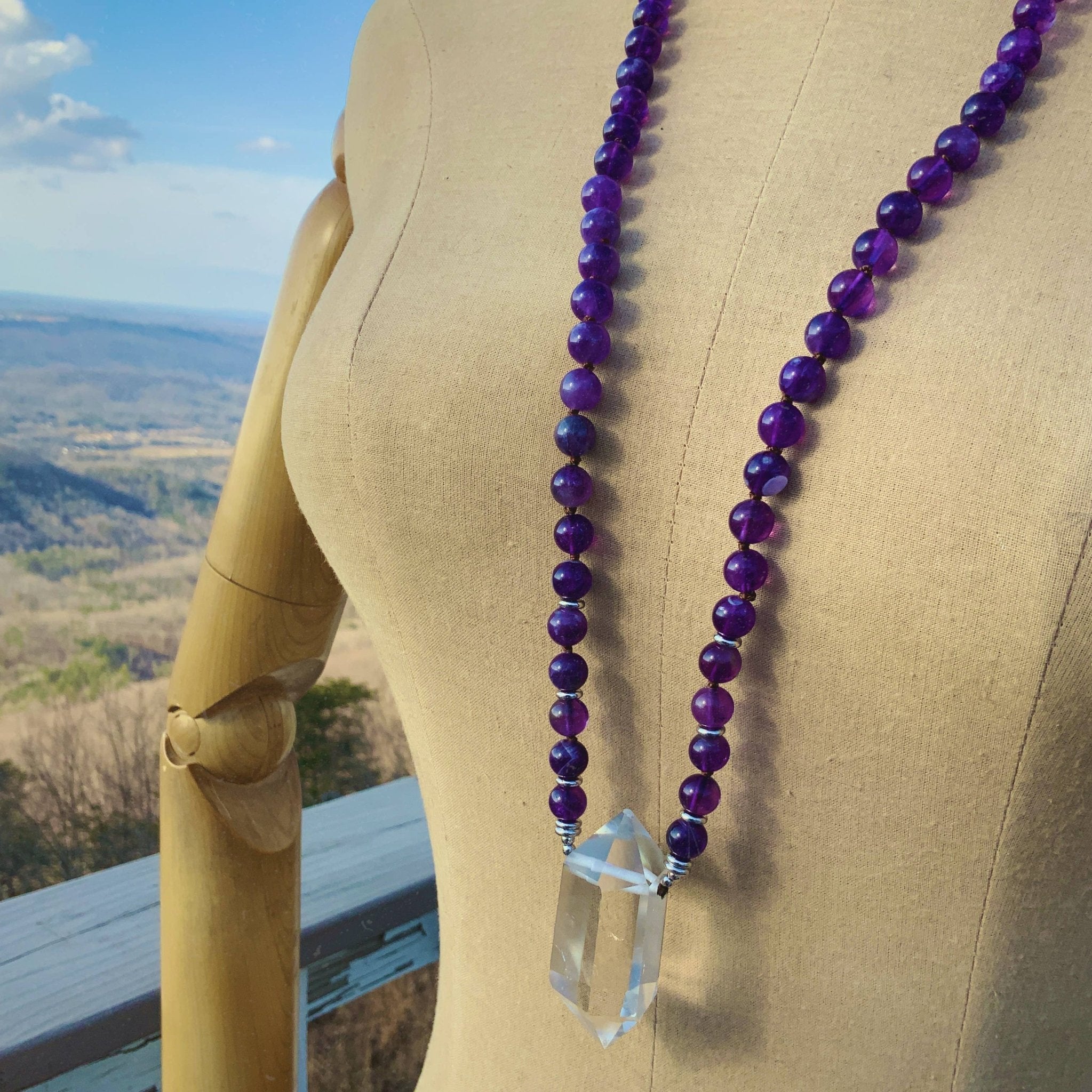 Power Crystal Necklace - Spiral Circle