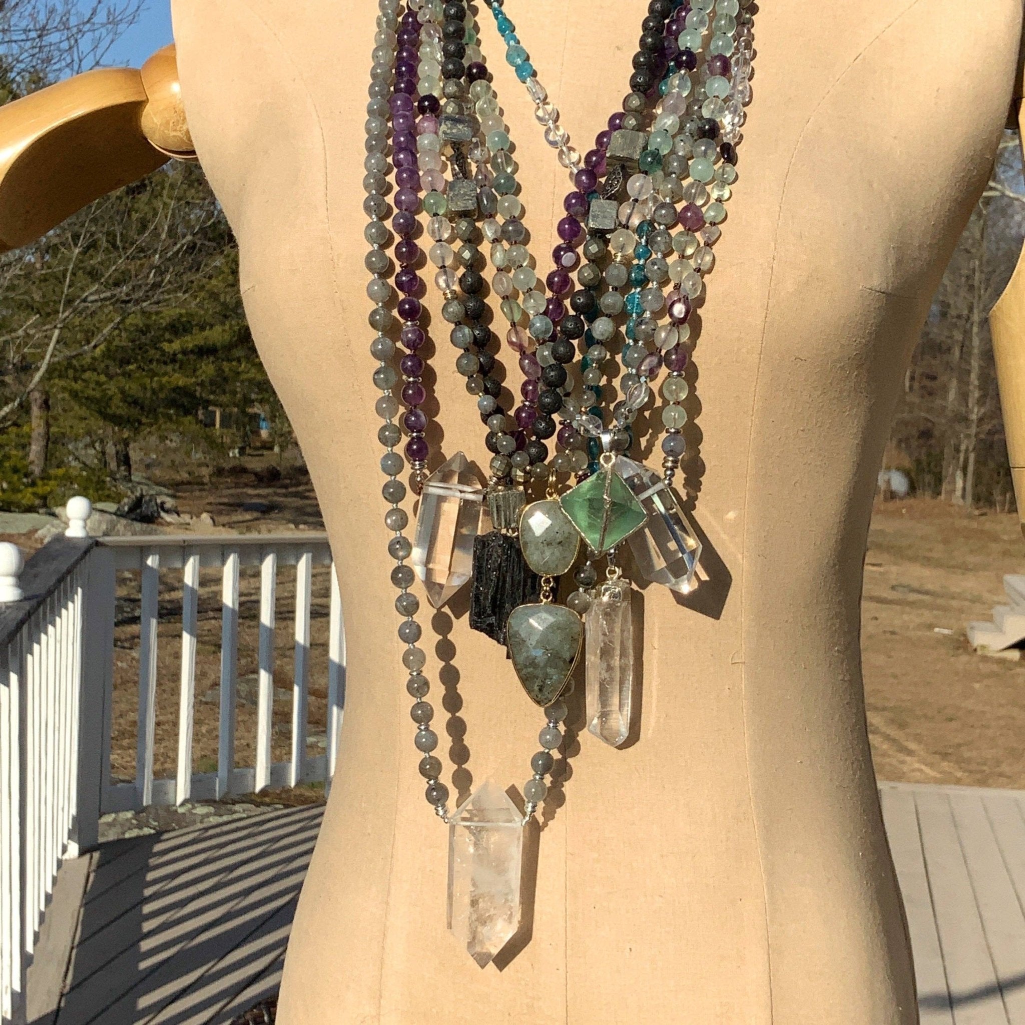 Power Crystal Necklace - Spiral Circle