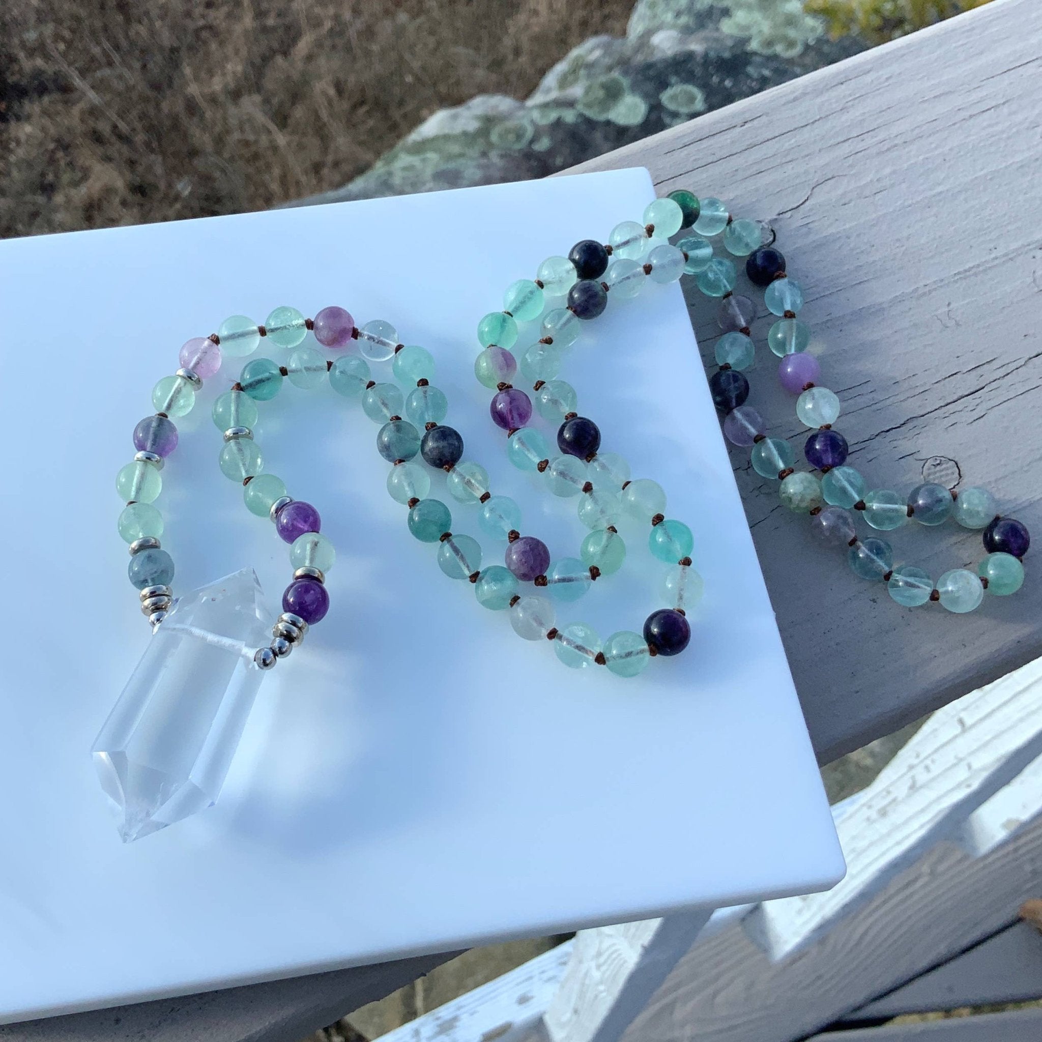 Power Crystal Necklace - Spiral Circle