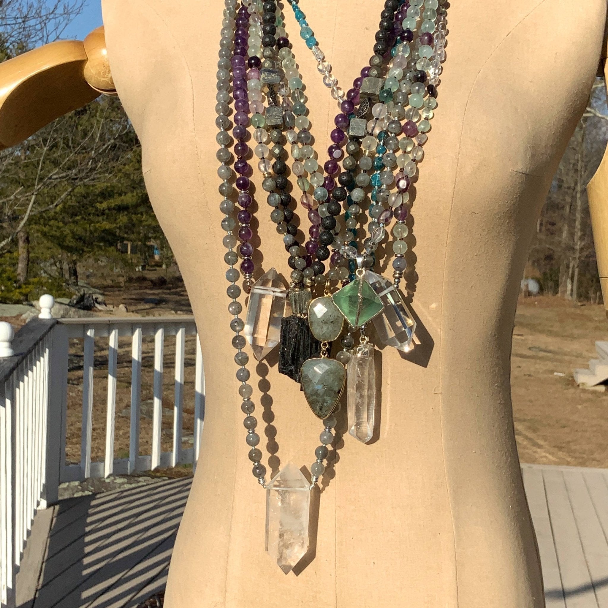 Power Crystal Necklace - Spiral Circle