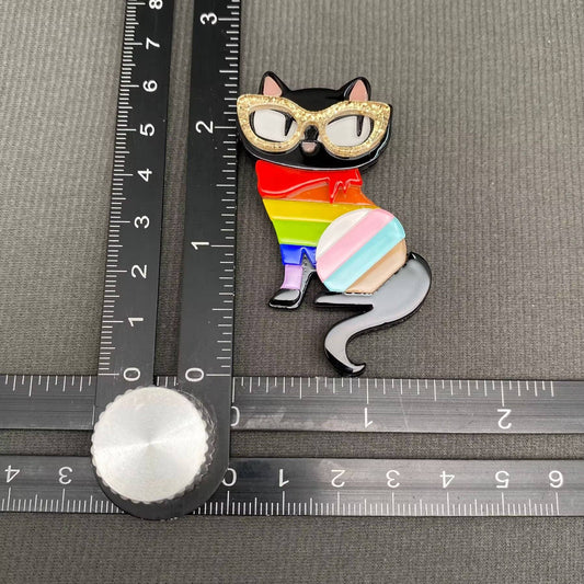 Pride Cat Brooch - Spiral Circle
