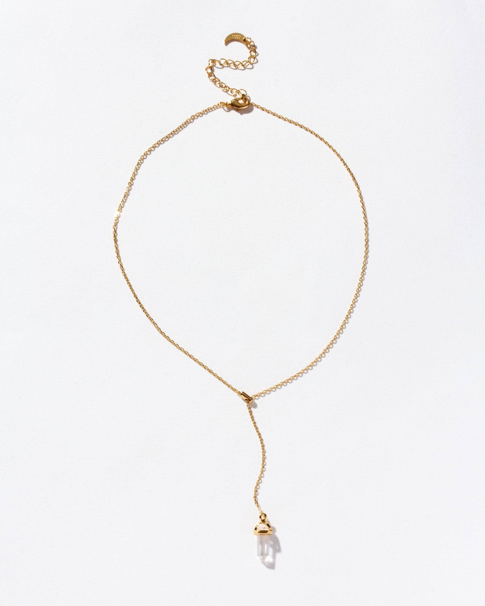 Prism Point Lariat - Clear Quartz - Spiral Circle