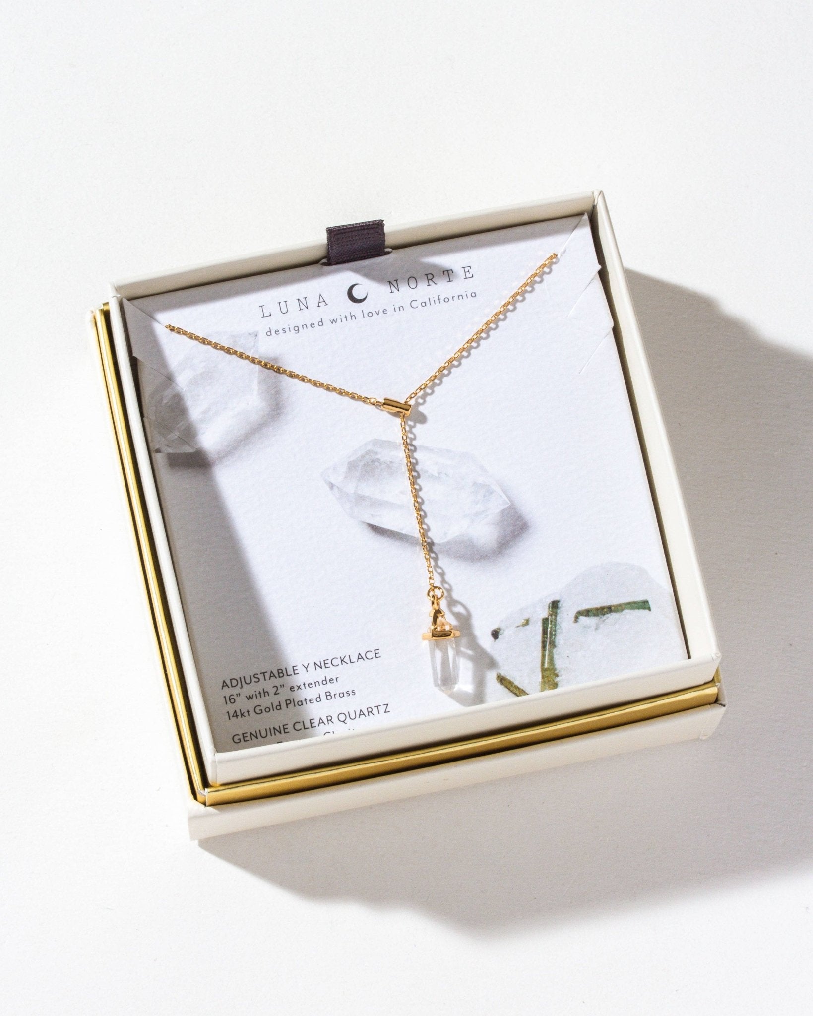 Prism Point Lariat - Clear Quartz - Spiral Circle