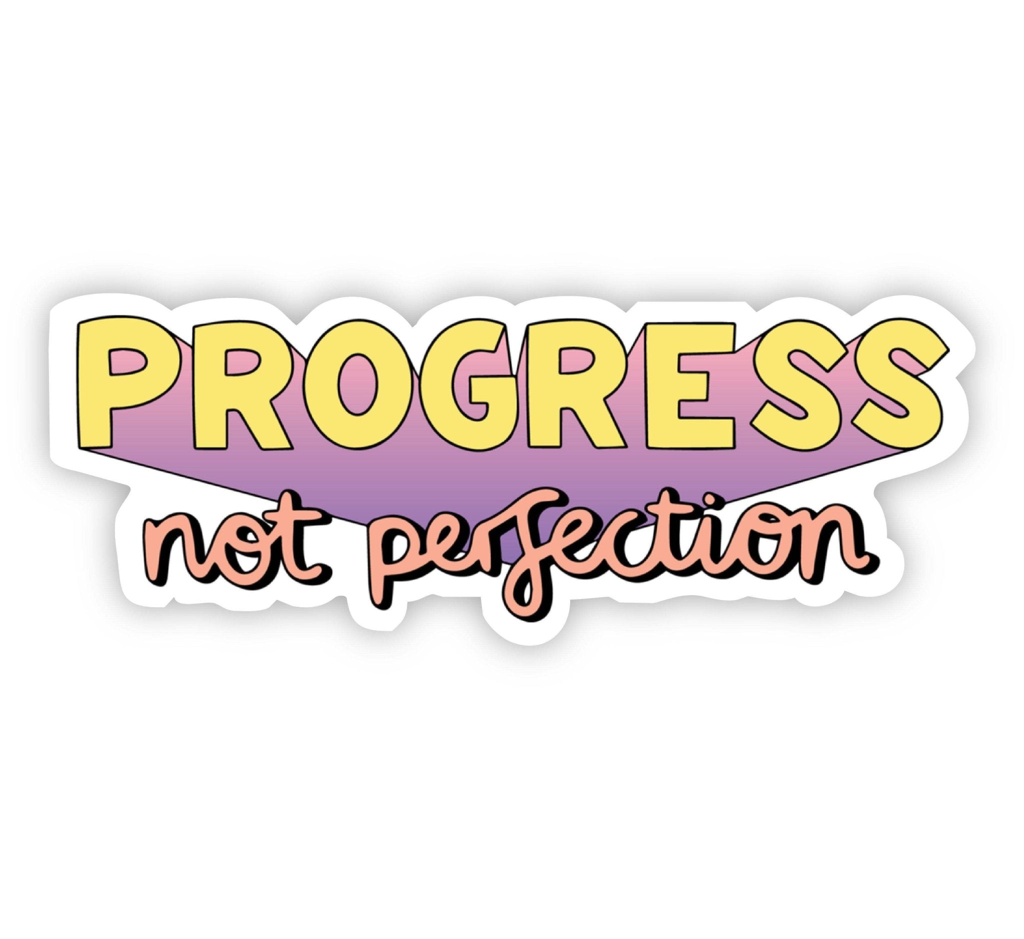 Progress Not Perfection Bold Sticker - Spiral Circle