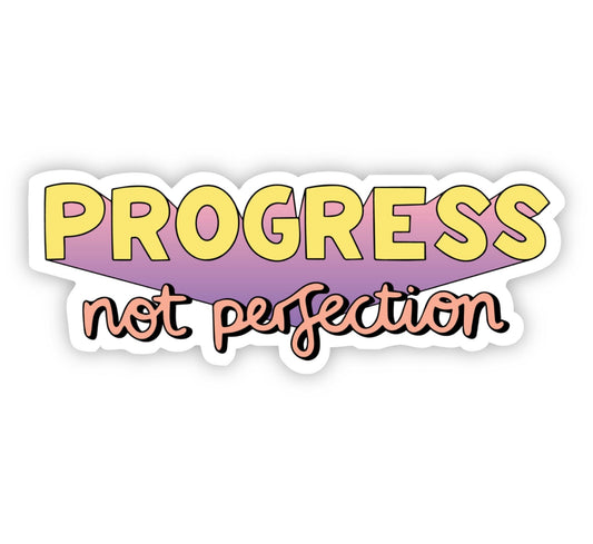 Progress Not Perfection Bold Sticker - Spiral Circle