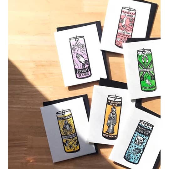 Protection Prayer Candle Card - Spiral Circle