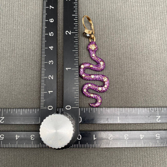 Purple Snakes & Stars Earrings - Spiral Circle