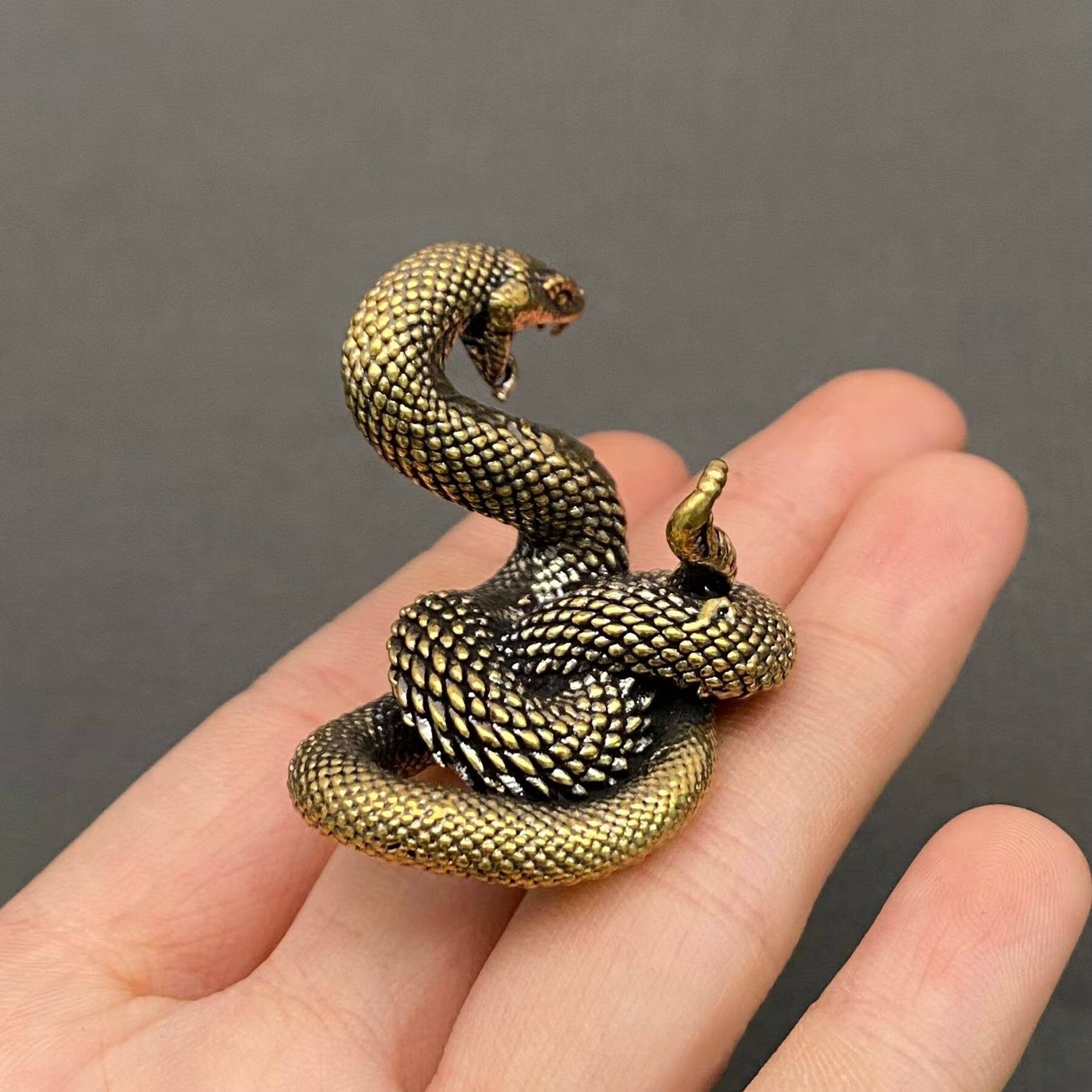 Python Snake | Brass Figurine - Spiral Circle