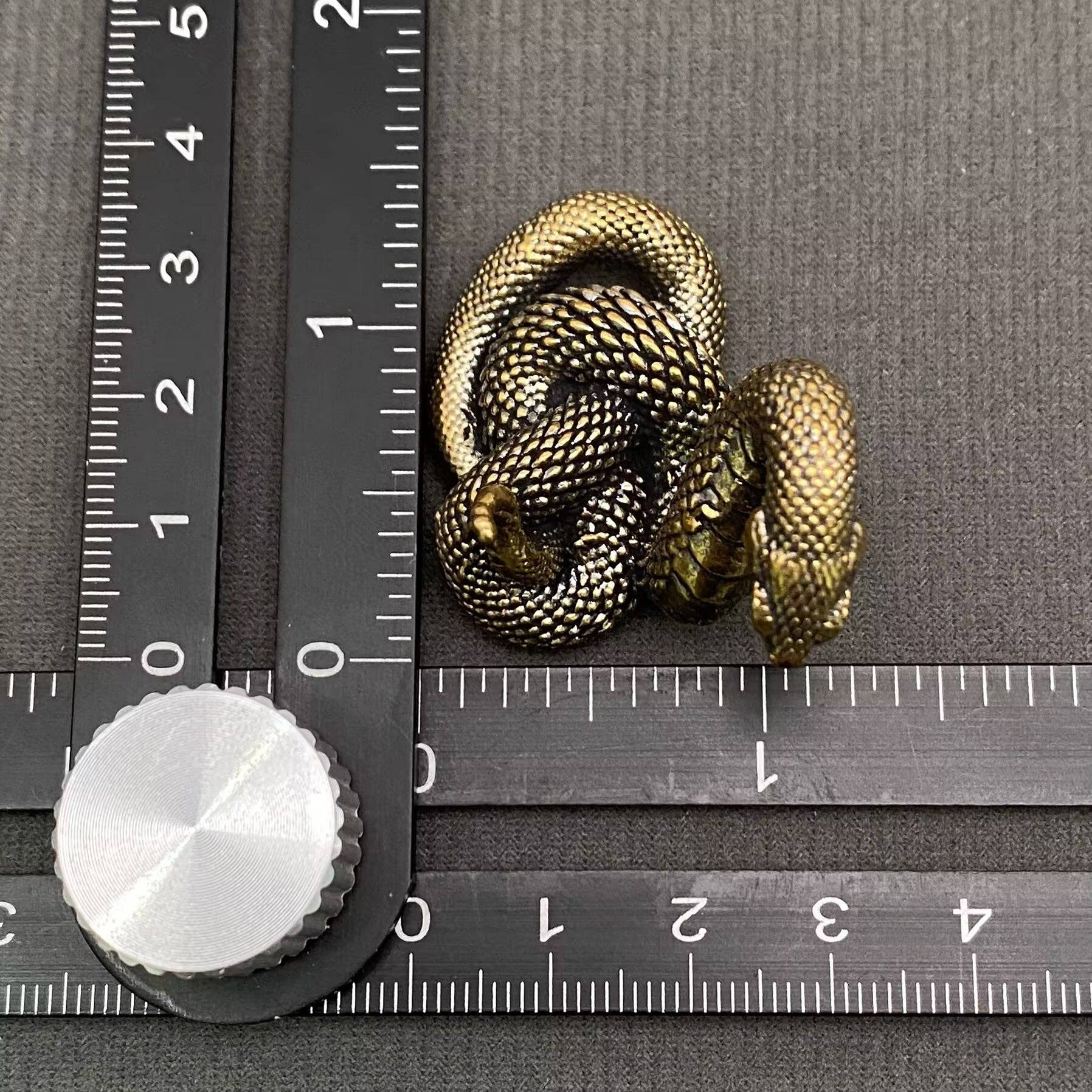 Python Snake | Brass Figurine - Spiral Circle